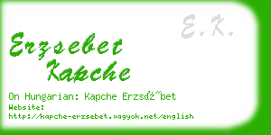 erzsebet kapche business card